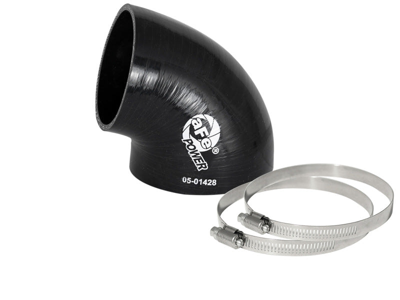 aFe 59-00088 FITS Magnum FORCE CAI Univ. Silicone (3.5in to 3in ID / 75 Deg.) Elbow Reducing Coupler - Black