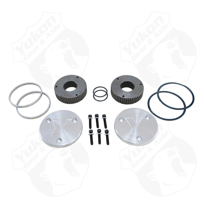 Yukon Gear & Axle YHC50005 - Gear Hardcore Drive Flange Kit For Dana 60 / 35 Spline Outer Stubs. Engraved Caps