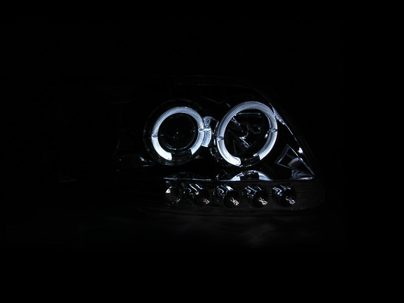 ANZO 111032 -  FITS: 1997.5-2003 Ford F-150 Projector Headlights w/ Halo and LED Chrome 1pc