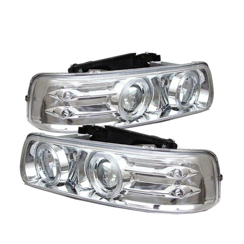 SPYDER 5009609 - Spyder Chevy Silverado 1500/2500 99-02Projector Headlights LED Halo LED Chrome PRO-YD-CS99-HL-C