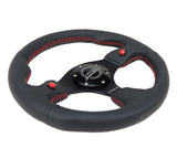 NRG RST-007R - Reinforced Steering Wheel (320mm) Blk Leather w/Dual Buttons