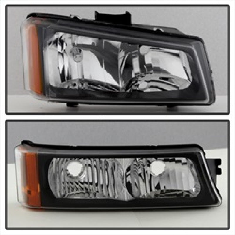 SPYDER 5069801 - Xtune Chevy Silverado 2500HD 03-06 Crystal Headlights w/ Bumper Lights Black HD-JH-CSIL03-AM-BK-SET