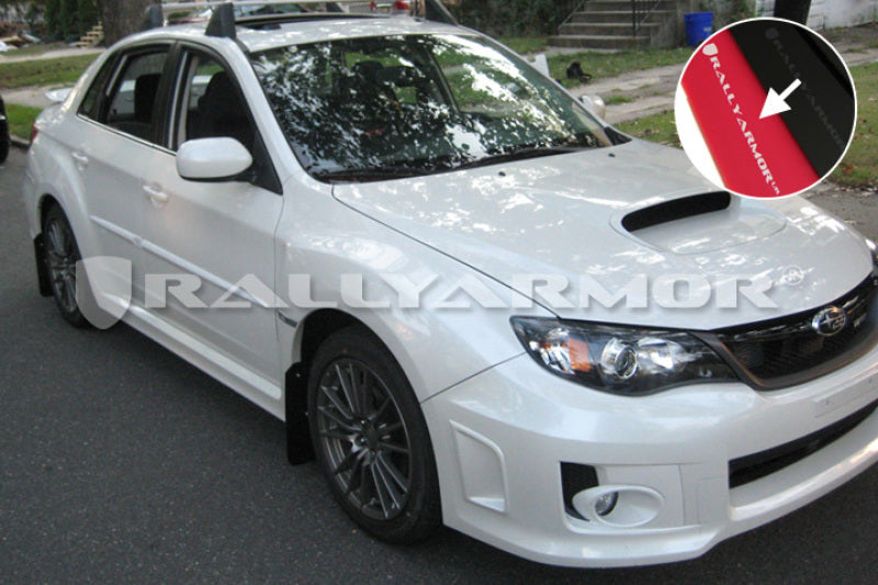 Rally Armor MF19-UR-RD/WH FITS: 11+ STI/WRX Sedan Only UR Red Mud Flap w/ White Logo