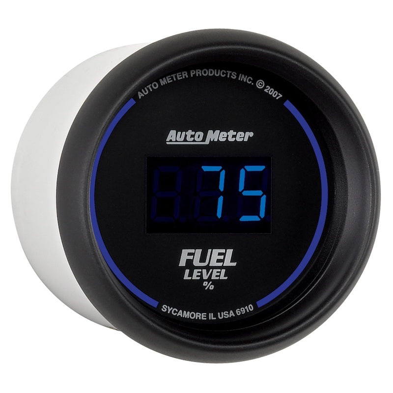 AutoMeter 6910 - Autometer Cobalt Digital 52.4mm Black Programmable Empty-Full Range Fuel Level Gauge