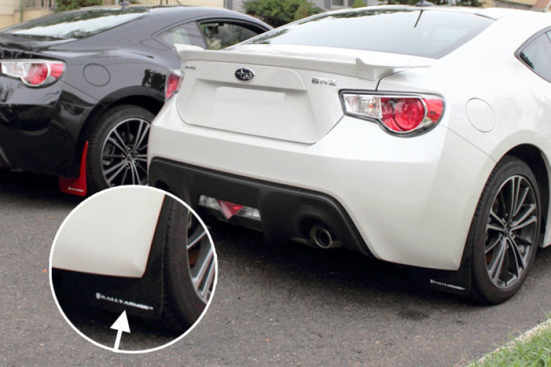 Rally Armor MF23-UR-BLK/WH FITS: 13+ Subaru BRZ / 13+ Scion FR-S UR Black Mud Flap w/ White Logo