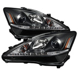 SPYDER 5080059 FITS 5080059 - Spyder Lexus IS 250/350 2006-2010 Projector Headlights DRL Black PRO-YD-LIS06-DRL-BK