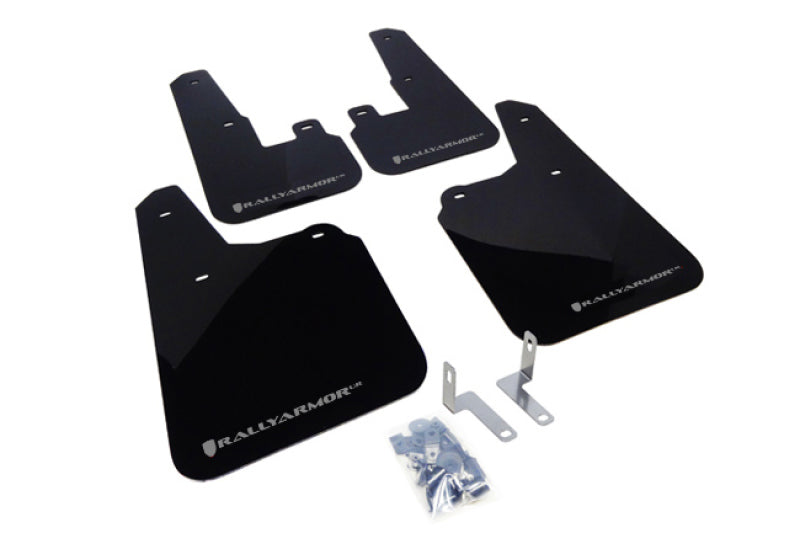 Rally Armor MF16-UR-BLK/SIL FITS: 2010+ Subaru Outback UR Black Mud Flap w/ Silver Logo