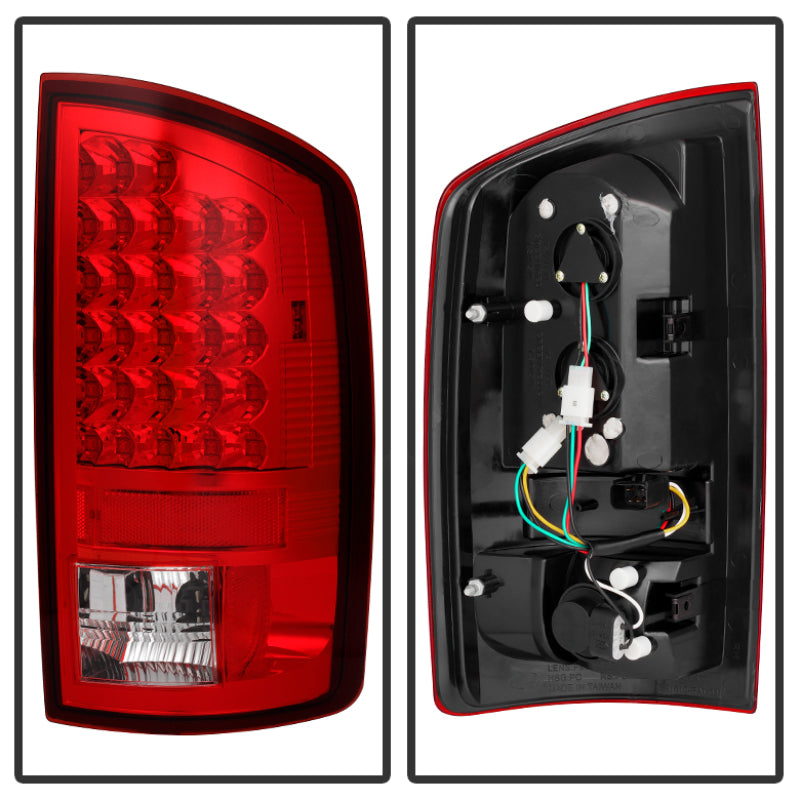 SPYDER 5002570 - Spyder Dodge Ram 02-06 1500/Ram 2500/3500 03-06 LED Tail Light Red Clear ALT-YD-DRAM02-LED-RC