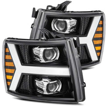 Load image into Gallery viewer, AlphaRex 880223 FITS 07-13 Chevy 1500 LUXX LED Proj Headlights Plank Style Jet Blk w/ Activ Light/Seq Signal/DRL