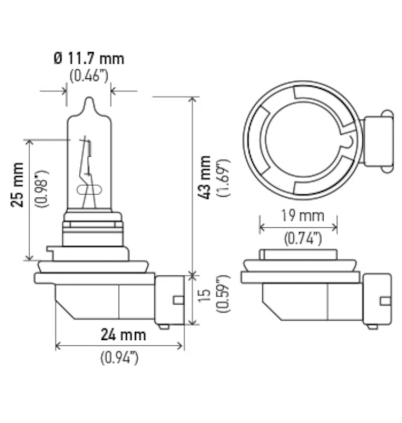 Hella H9 - Bulb  12V 65W PGJ19-5 T4