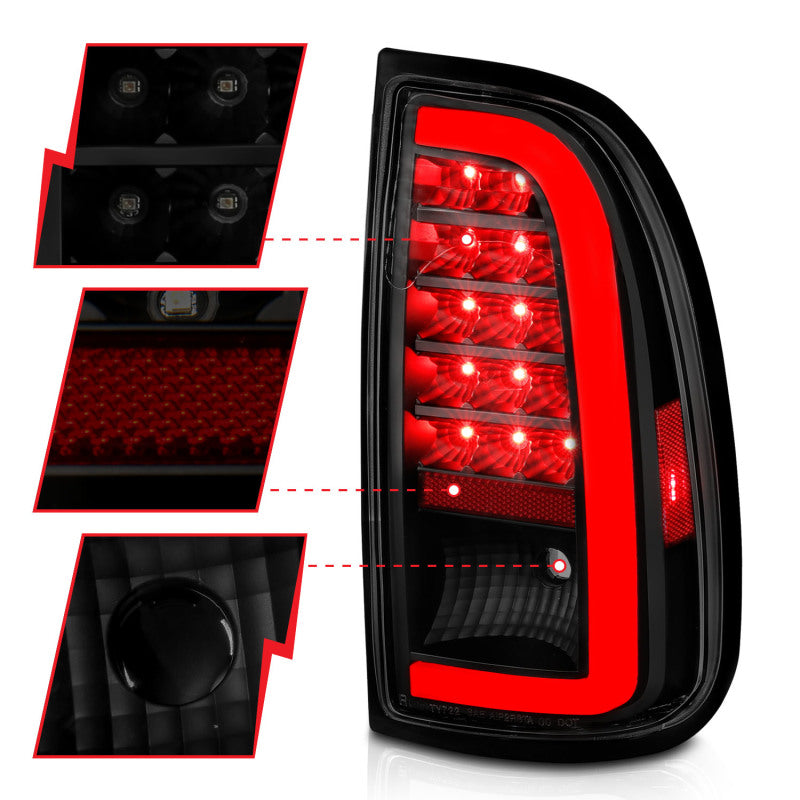 ANZO 311412 FITS 00-06 Toyota Tundra (Std. Bed/Reg Cab) LED Taillights w/Light Bar Black Housing Smoke Lens