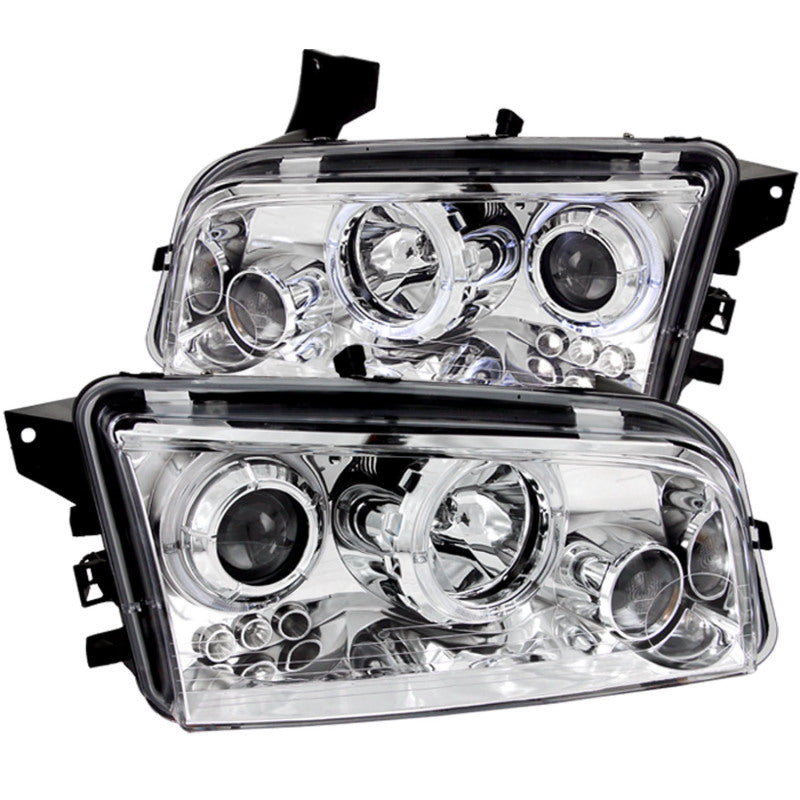 ANZO 121382 FITS 2006-2010 Dodge Charger Projector Headlights w/ Halo Chrome