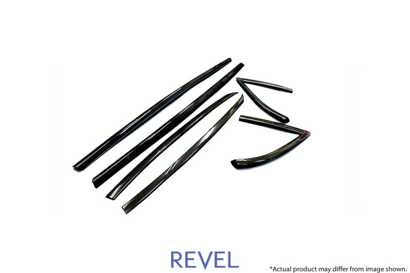 Revel 1TR4GT0AT12 - GT Dry Carbon Door Window Moulding Cover 2020 Toyota GR Supra 6 Pieces