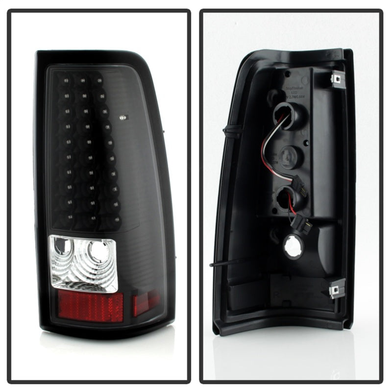 SPYDER 5008817 - Xtune Chevy Silverado 1500/2500/3500 99-02 LED Tail Lights Black ALT-ON-CS99-LED-BK