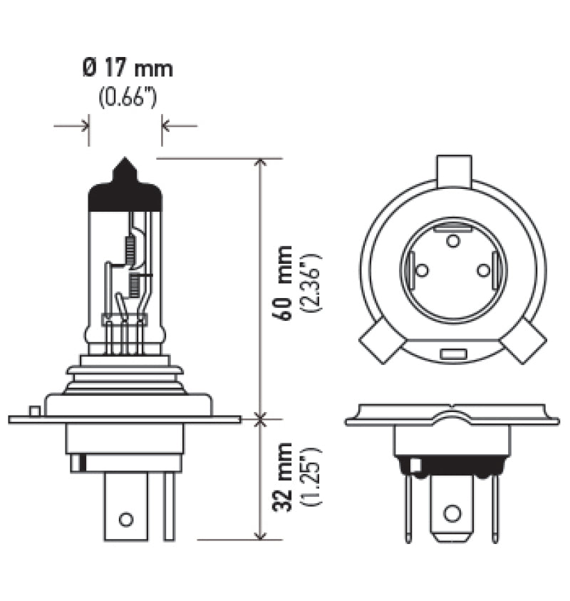 Hella H4 - Halogen  12V 60/55W Bulb