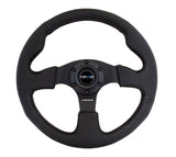 NRG RST-012R - Reinforced Steering Wheel (320mm) Black Leather w/Black Stitching