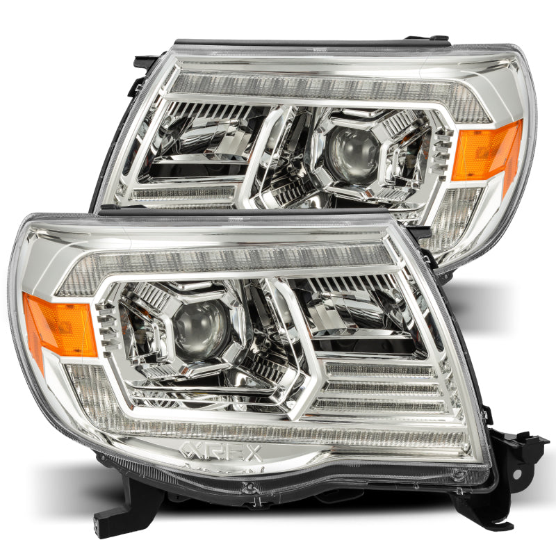 AlphaRex 880740 FITS 05-11 Toyota Tacoma LUXX LED Projector Headlights Plank Style Chrome w/Activation Light/DRL