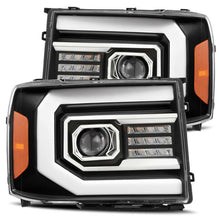 Load image into Gallery viewer, AlphaRex 880606 - 07-13 GMC 1500HD PRO-Series Proj Headlights Plank Style Matte Blk w/Activ Light/Seq Signal