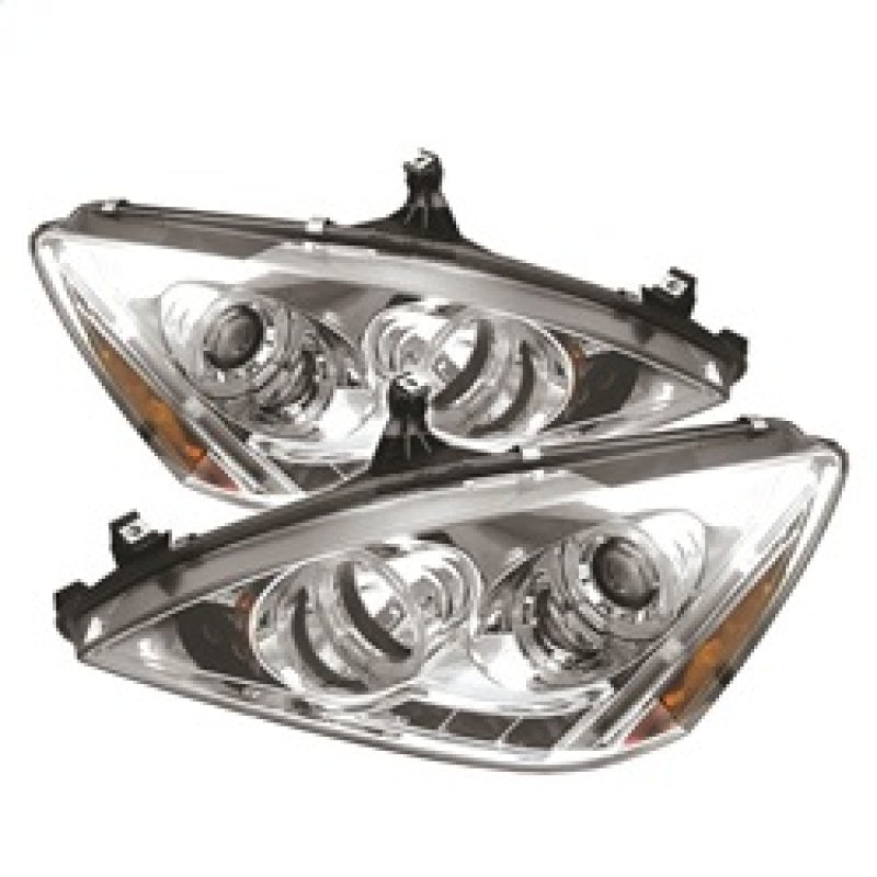 SPYDER 5010643 - Spyder Honda Accord 03-07 Projector Headlights LED Halo Amber Reflctr LED Chrm PRO-YD-HA03-AM-C