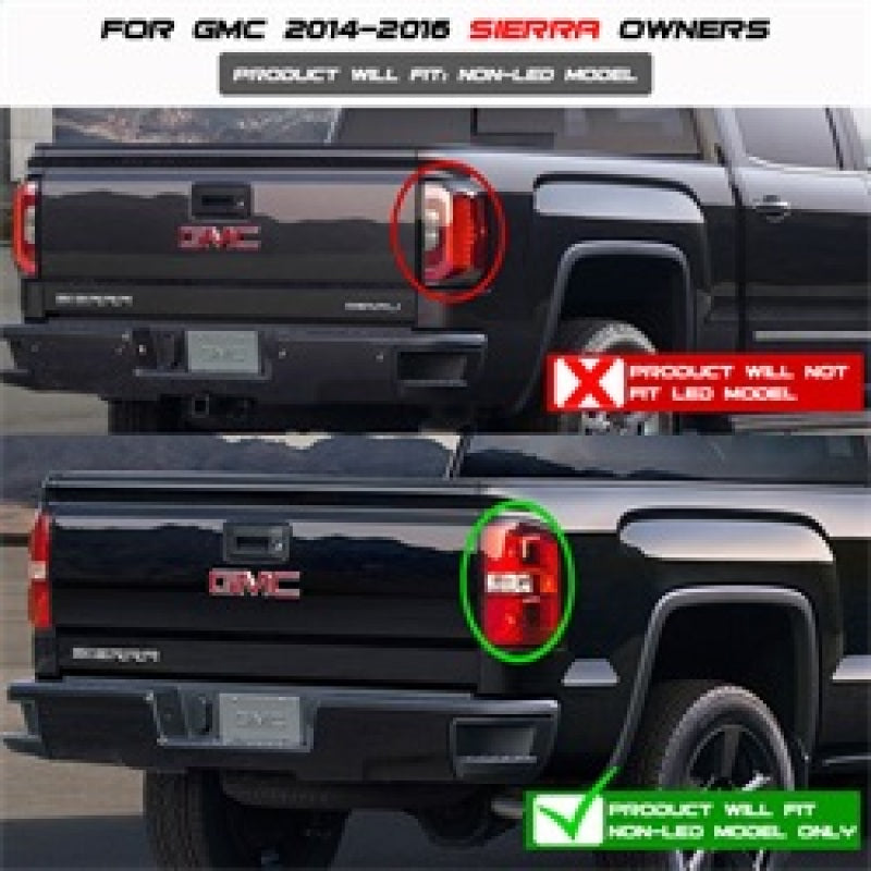 SPYDER 5080660 - Spyder GMC Sierra 14-16 LED Tail Lights Black ALT-YD-GS14-LBLED-BK