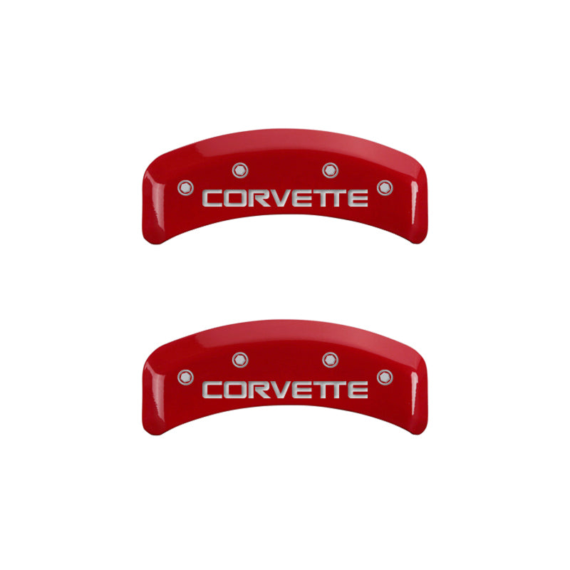 MGP 13013SCV4RD FITS 4 Caliper Covers Gloss Red Engraved with Corvette C4 (Full Kit 4 Pieces)