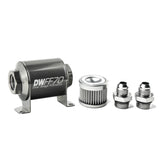 DeatschWerks 8-03-070-010K-8 - Stainless Steel 8AN 10 Micron Universal Inline Fuel Filter Housing Kit (70mm)