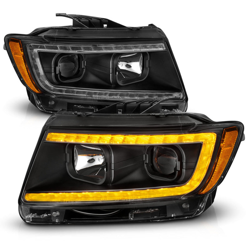 ANZO 111568 - FITS: 11-13 Jeep Grand Cherokee (Factory Halogen Only) Projector Headlights w/Light Bar Swtchbk Black