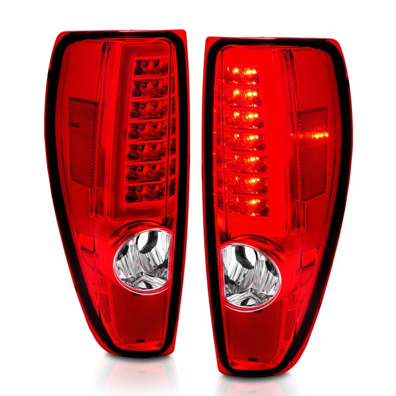 ANZO 311384 FITS 2004-2012 Chevrolet Colorado/ GMC Canyon LED Tail Lights w/ Light Bar Chrome Housing Red/Clear