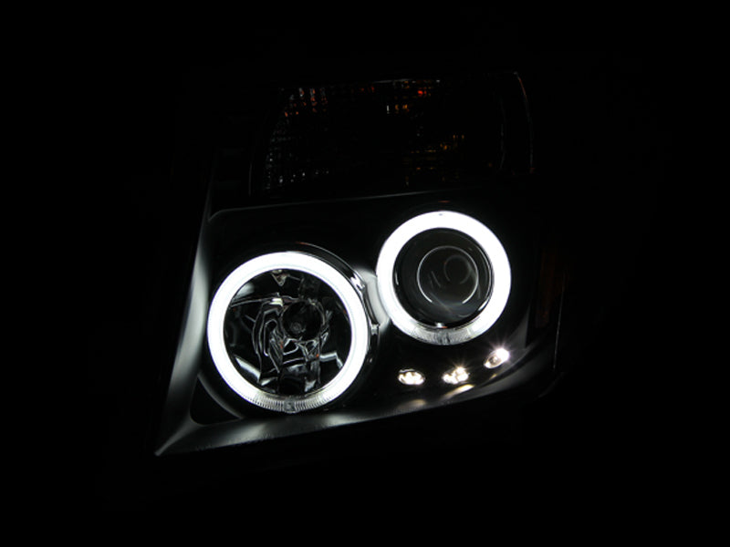 ANZO - [product_sku] - ANZO 2005-2008 Nissan Frontier Projector Headlights w/ Halo Black - Fastmodz