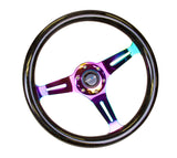 NRG ST-015MC-BSB - Classic Wood Grain Steering Wheel (350mm) Black Sparkle/Galaxy Color w/Neochrome 3-Spoke