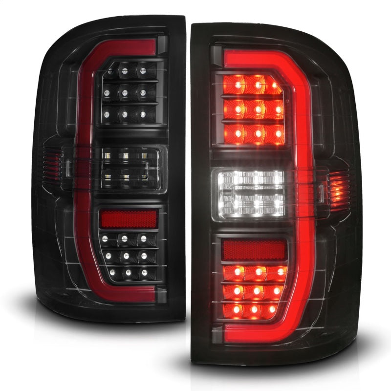 ANZO 311465 FITS 14-18 GMC Sierra 1500 Full LED Taillights Black Housing Smoke Lens (w/C Light Bars)