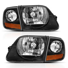 Load image into Gallery viewer, ANZO 111460 FITS 1997-2003 Ford F150 Crystal Headlight Black w/ Parking Light