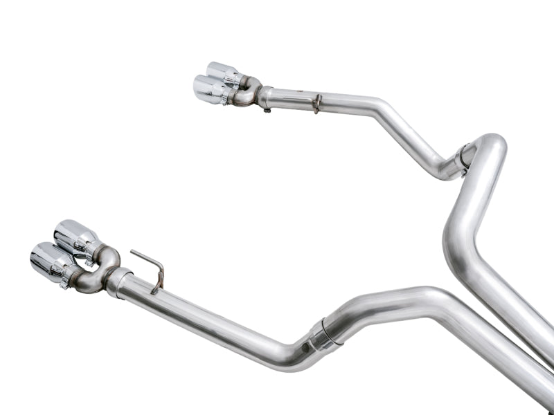 AWE Tuning 3015-42203 FITS 4th Gen GM 1500 6.2L 0FG Catback Split Rear Exit (w/ Bumper Cutouts) - Quad Chrome Tips