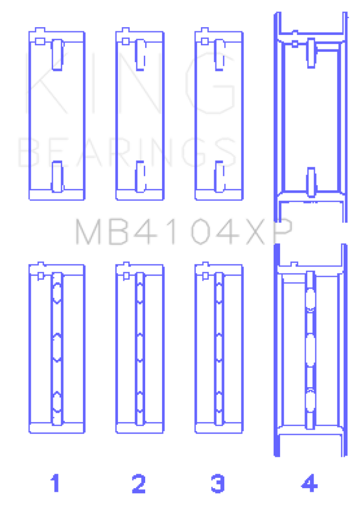 King Engine Bearings MB4104XP -  -Fits: Nissan VG30DE/VG30DETT (Size STD) Performance Main Bearing Set
