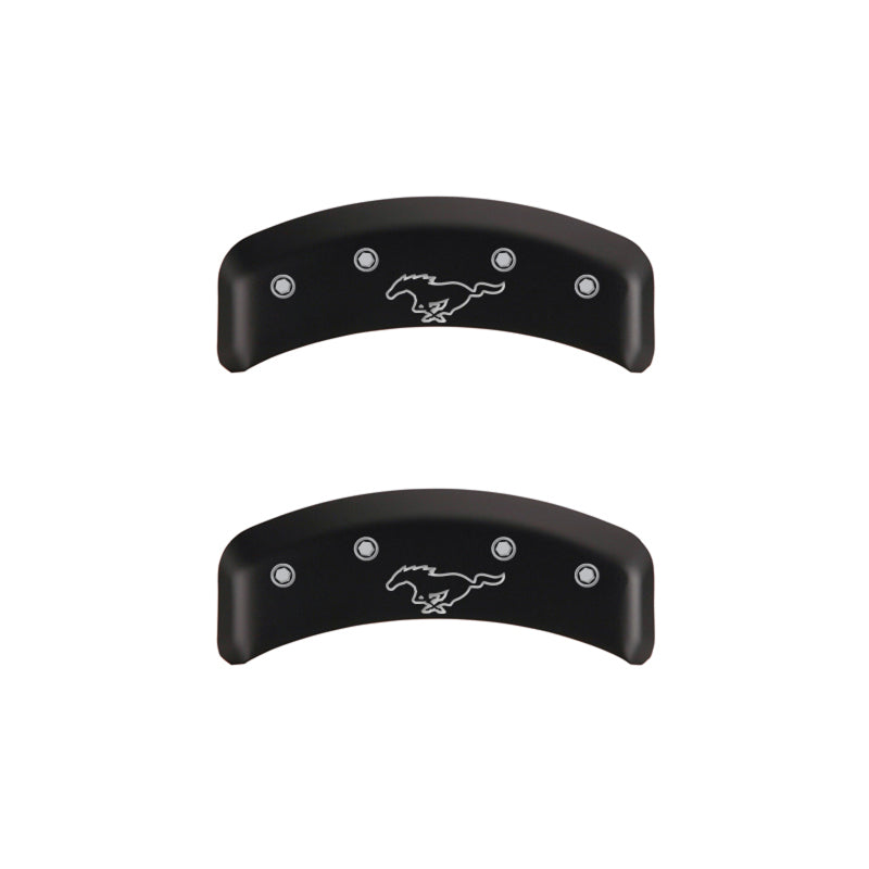 MGP 10095SMPYRD FITS 4 Caliper Covers Engraved Front Mustang Engraved Rear Pony Red finish silver ch