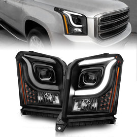 ANZO 111535 -  FITS: 15-17 GMC Yukon/Yukon XL Projector Headlights Black Housing/Clear Lens (w/ Light Bars)