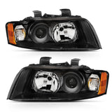 ANZO 121528 FITS 2002-2005 Audi A4 Projector Headlight Black G2 (Halogen Type)