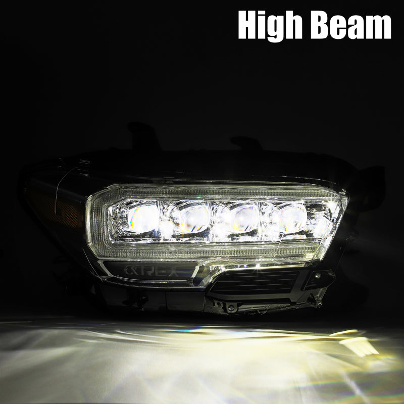 AlphaRex 880706 FITS 16-20 Toyota Tacoma NOVA LED Projector Headlights Plank Style Chrome w/Activation Light