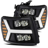 AlphaRex 880209 FITS 880209 FITS 07-13 Chevy 1500HD NOVA LED Proj Headlights Plank Style Matte Blk w/Activ Light/Seq Signal