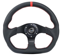 Load image into Gallery viewer, NRG RST-024MB-R-RD - Reinforced Steering Wheel (320mm) Sport Leather Flat Bottom w/ Red Center Mark/ Red Stitching