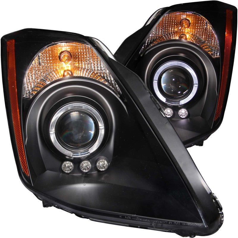 ANZO - [product_sku] - ANZO 2003-2005 Nissan 350Z Projector Headlights w/ Halo Black - Fastmodz