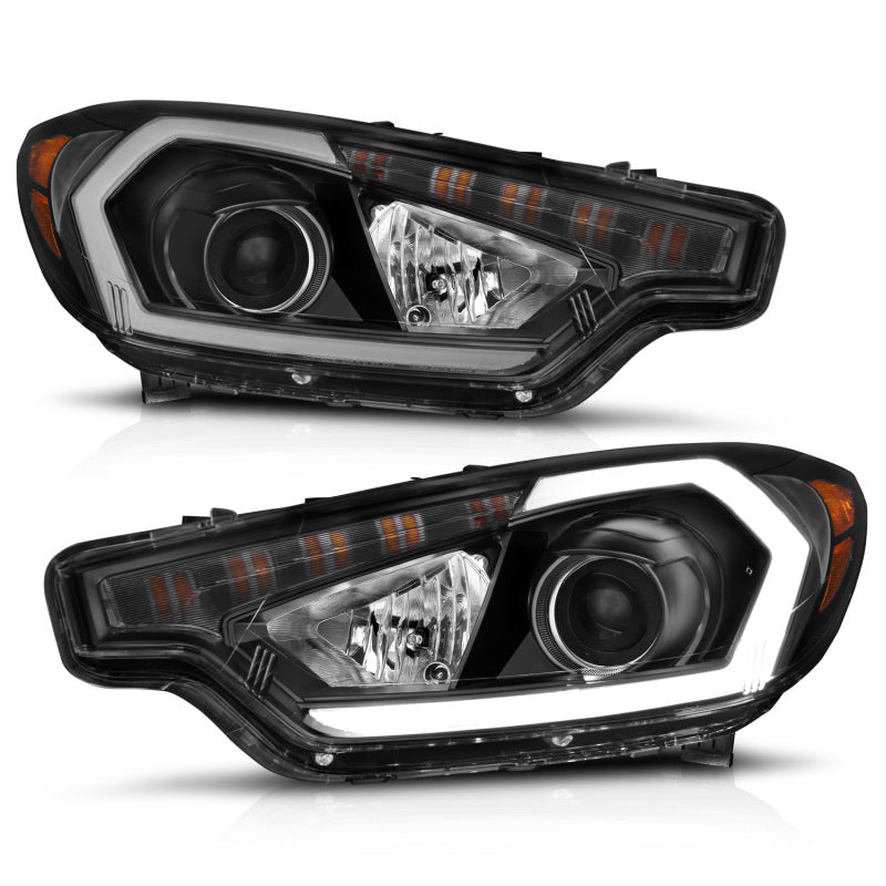 ANZO 121562 FITS 2014-2016 Kia Forte Projector Headlights w/ Light Bar Black Housing w/ DRL