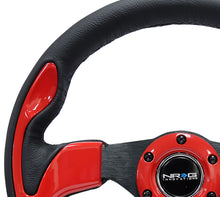 Load image into Gallery viewer, NRG RST-001RD - Reinforced Steering Wheel (320mm) Blk w/Red Trim &amp; 5mm 3-Spoke