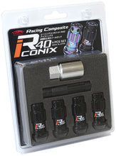 Load image into Gallery viewer, Project Kics WYIF43KK - 12X1.25 R40 Iconix Black Lug Nut Lock Set 4