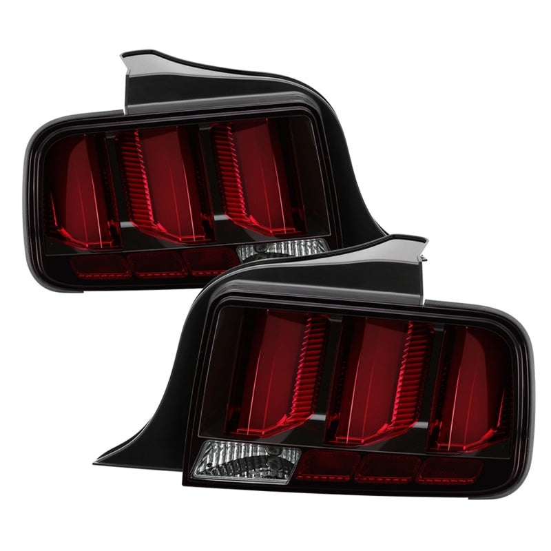 SPYDER 5086716 - Spyder 05-09 Ford Mustang (Red Light Bar) LED Tail LightsBlack ALT-YD-FM05V3-RBLED-BK