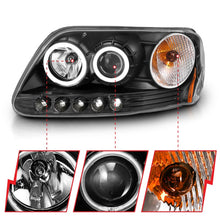 Load image into Gallery viewer, ANZO 111097 FITS: 1997-2003 Ford F-150 Projector Headlights w/ Halo Black (CCFL)