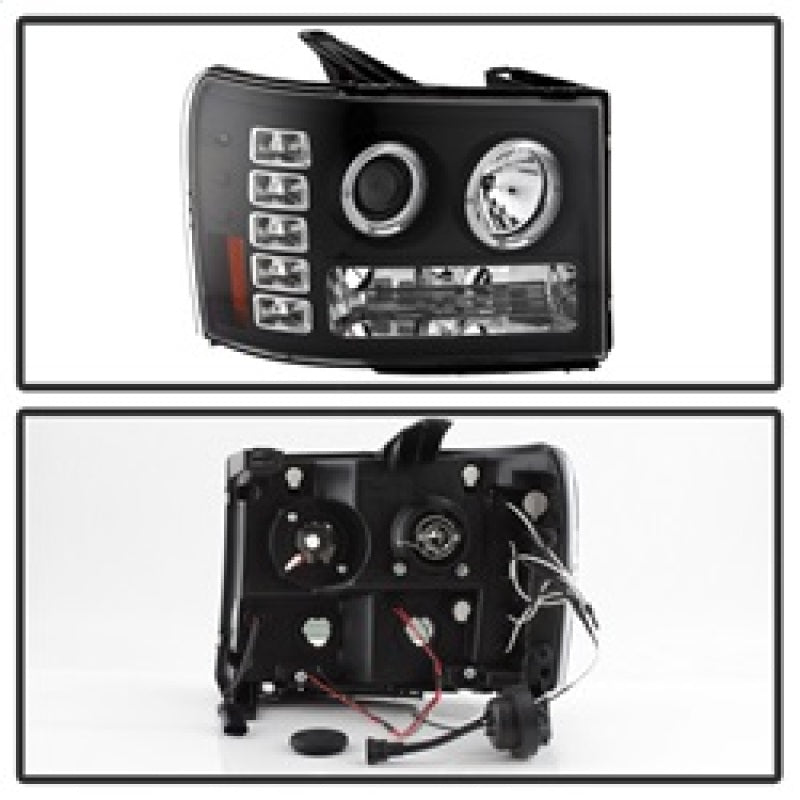 SPYDER 5010605 - Spyder GMC Sierra 1500/GMC Sierra Denali 08-13 Projector LED Halo- LED Blk PRO-YD-GS07-HL-BK