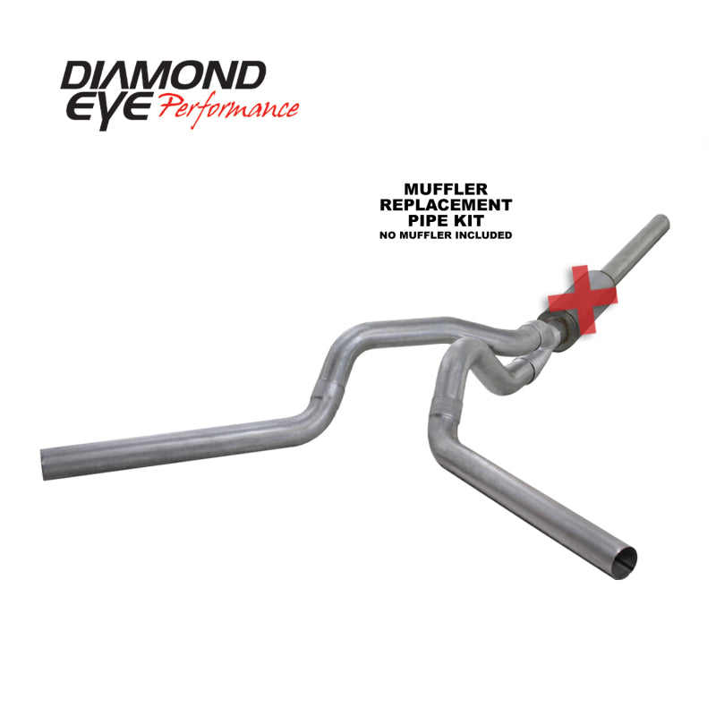 Diamond Eye Performance K4236A-RP -  -Diamond Eye KIT 4in CB MFLR RPLCMENT PIPE DUAL AL: 2004.5-2007.5 DODGE CUMMINS 600