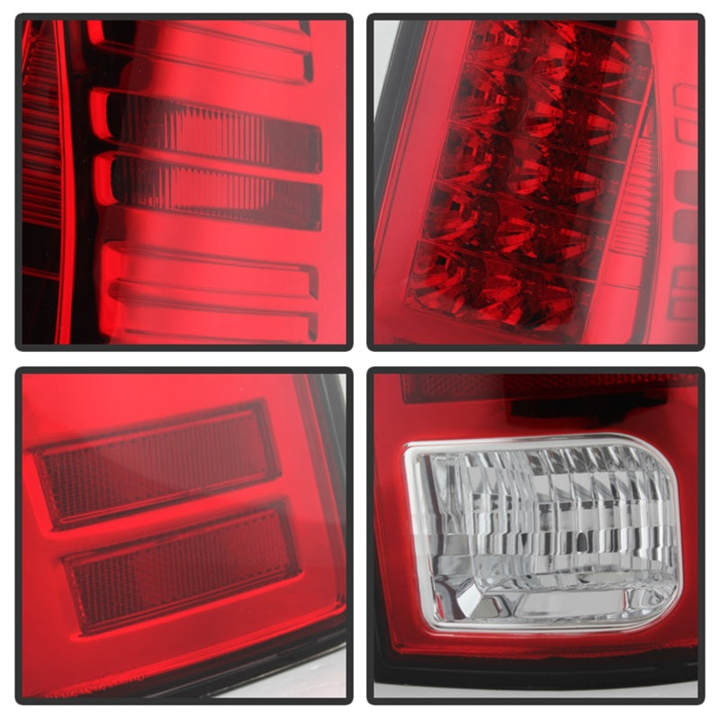 SPYDER 5077547 - Spyder Dodge Ram 1500 13-14 13-14 LED Tail Lights LED Model onlyRed Clear ALT-YD-DRAM13-LED-RC