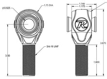 Load image into Gallery viewer, Ridetech R-Joint Rod End with 3/4in-16 Left Hand Thread